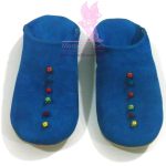 Sued Button Slippers