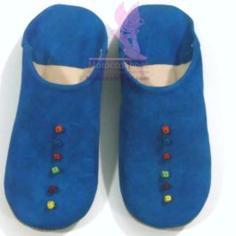 Sued Button Slippers